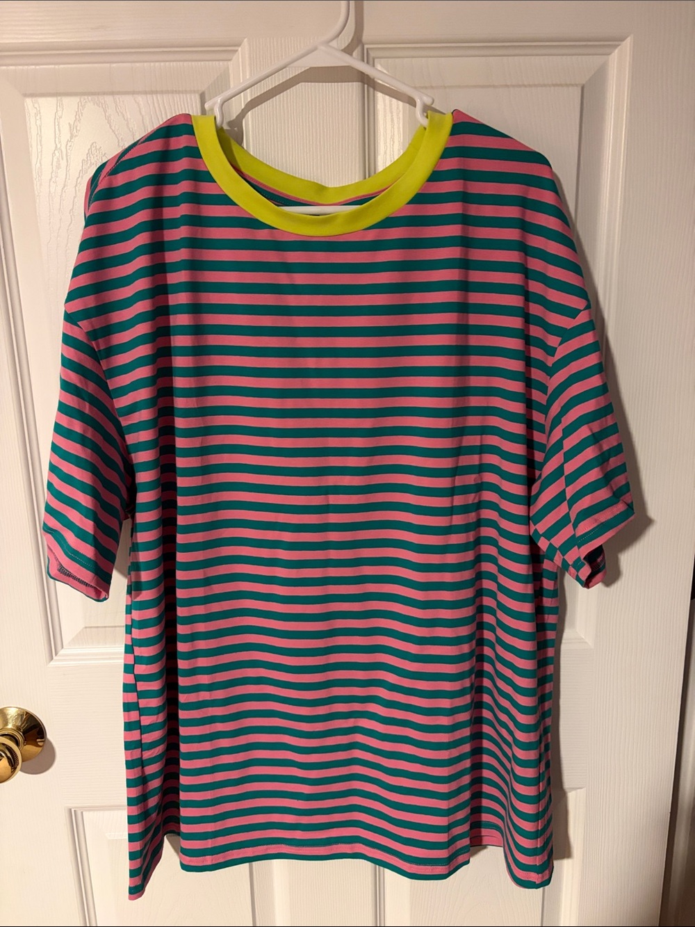 Striped Tee in Pink & Teal